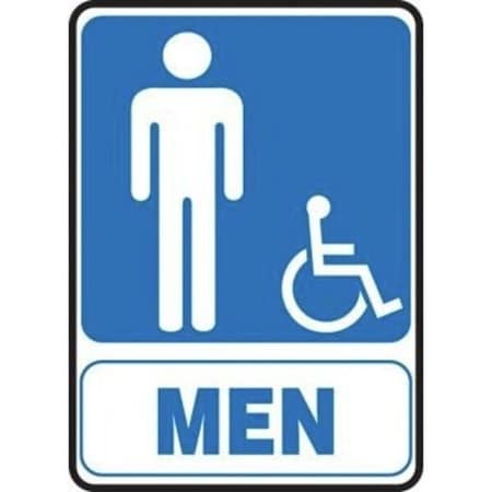 Accuform Unisex Restroom, Adhesive Dura-Poly, 3 in x 10 in, Adhesive MRST562XV